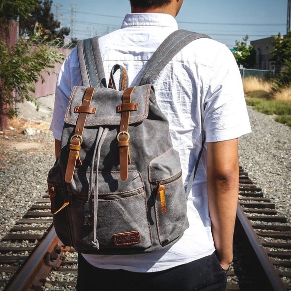 GEARONIC 21L Vintage Look Canvas Backpack Unisex Adult main image 7